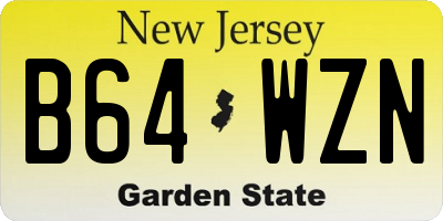 NJ license plate B64WZN
