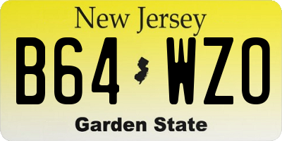 NJ license plate B64WZO