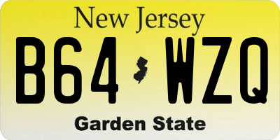 NJ license plate B64WZQ