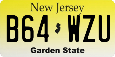 NJ license plate B64WZU