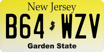 NJ license plate B64WZV