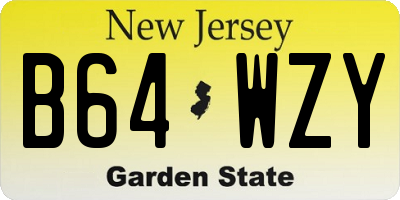 NJ license plate B64WZY