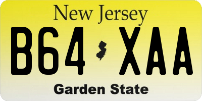 NJ license plate B64XAA