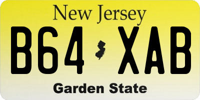 NJ license plate B64XAB