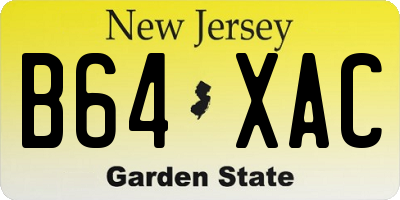 NJ license plate B64XAC