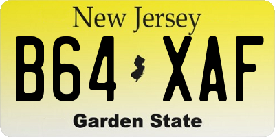 NJ license plate B64XAF