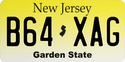NJ license plate B64XAG