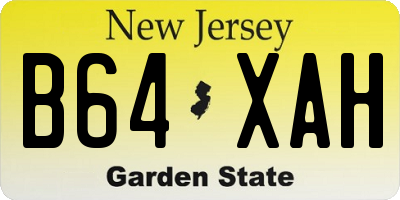 NJ license plate B64XAH
