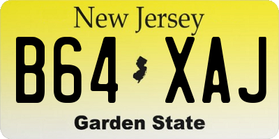 NJ license plate B64XAJ