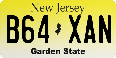 NJ license plate B64XAN