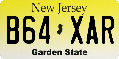 NJ license plate B64XAR