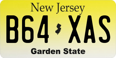 NJ license plate B64XAS
