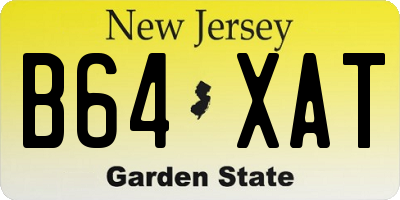 NJ license plate B64XAT