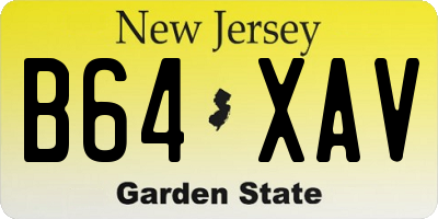 NJ license plate B64XAV