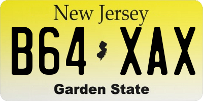 NJ license plate B64XAX