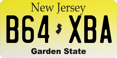 NJ license plate B64XBA