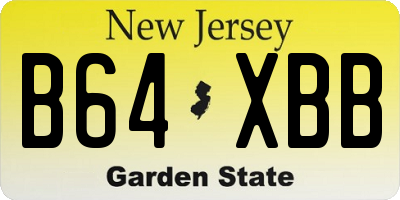 NJ license plate B64XBB