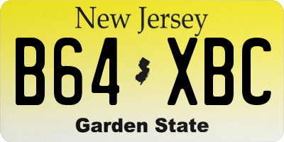 NJ license plate B64XBC