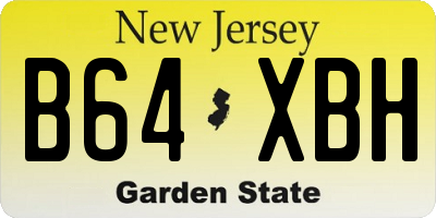 NJ license plate B64XBH