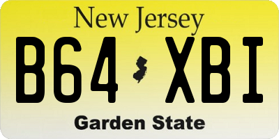 NJ license plate B64XBI