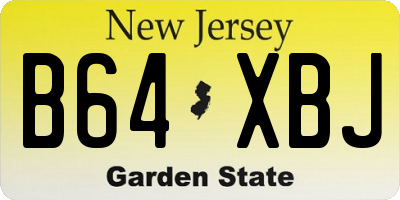 NJ license plate B64XBJ