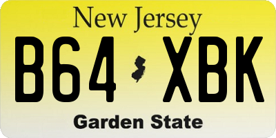 NJ license plate B64XBK