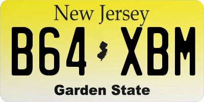 NJ license plate B64XBM