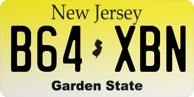 NJ license plate B64XBN