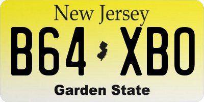 NJ license plate B64XBO