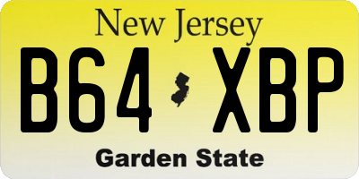 NJ license plate B64XBP