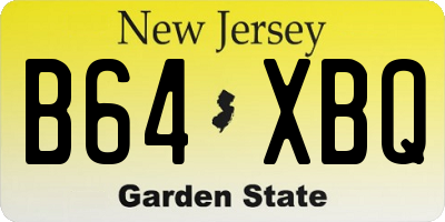 NJ license plate B64XBQ