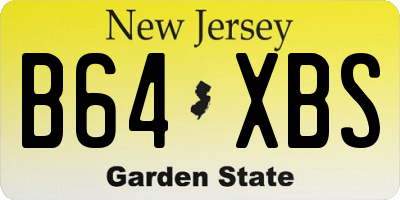 NJ license plate B64XBS