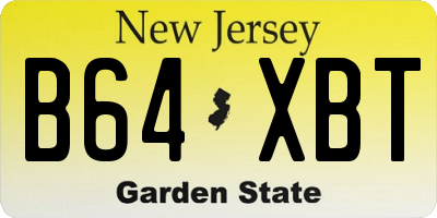 NJ license plate B64XBT