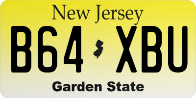 NJ license plate B64XBU