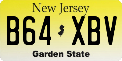 NJ license plate B64XBV