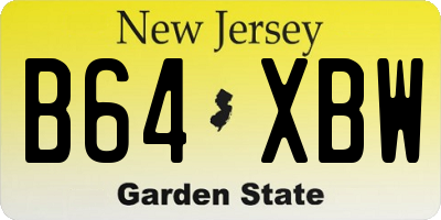 NJ license plate B64XBW