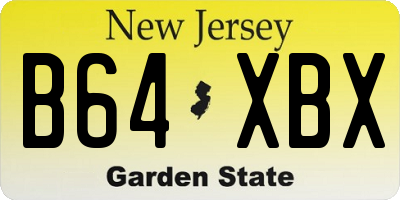 NJ license plate B64XBX