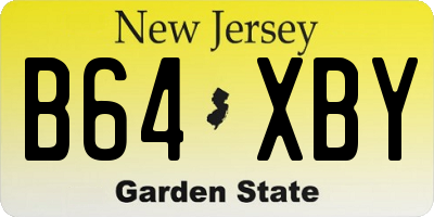 NJ license plate B64XBY