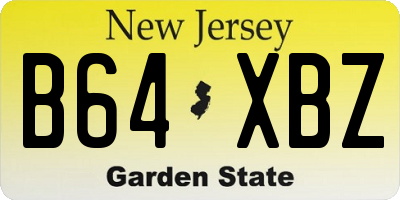 NJ license plate B64XBZ