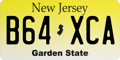 NJ license plate B64XCA