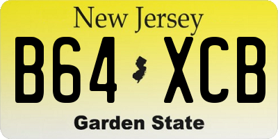 NJ license plate B64XCB