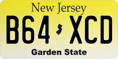 NJ license plate B64XCD