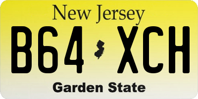 NJ license plate B64XCH