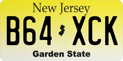 NJ license plate B64XCK