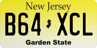 NJ license plate B64XCL