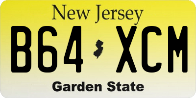 NJ license plate B64XCM