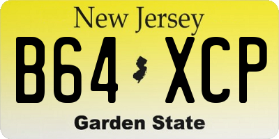 NJ license plate B64XCP