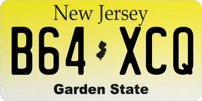 NJ license plate B64XCQ