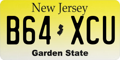 NJ license plate B64XCU