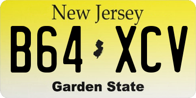 NJ license plate B64XCV